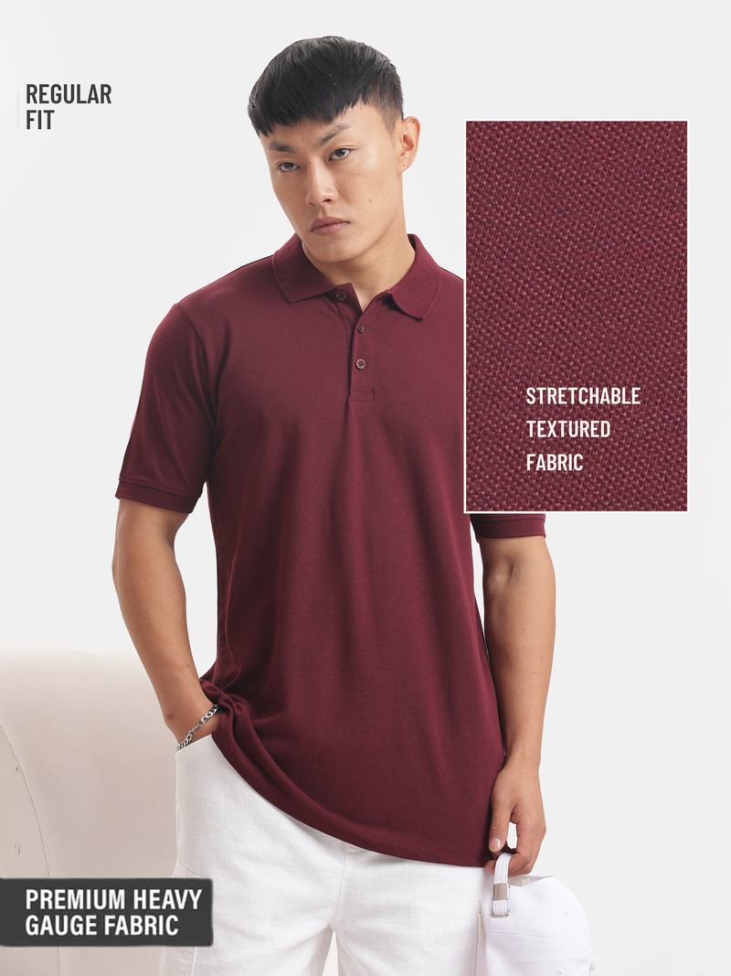 Solid : Maroon Polo