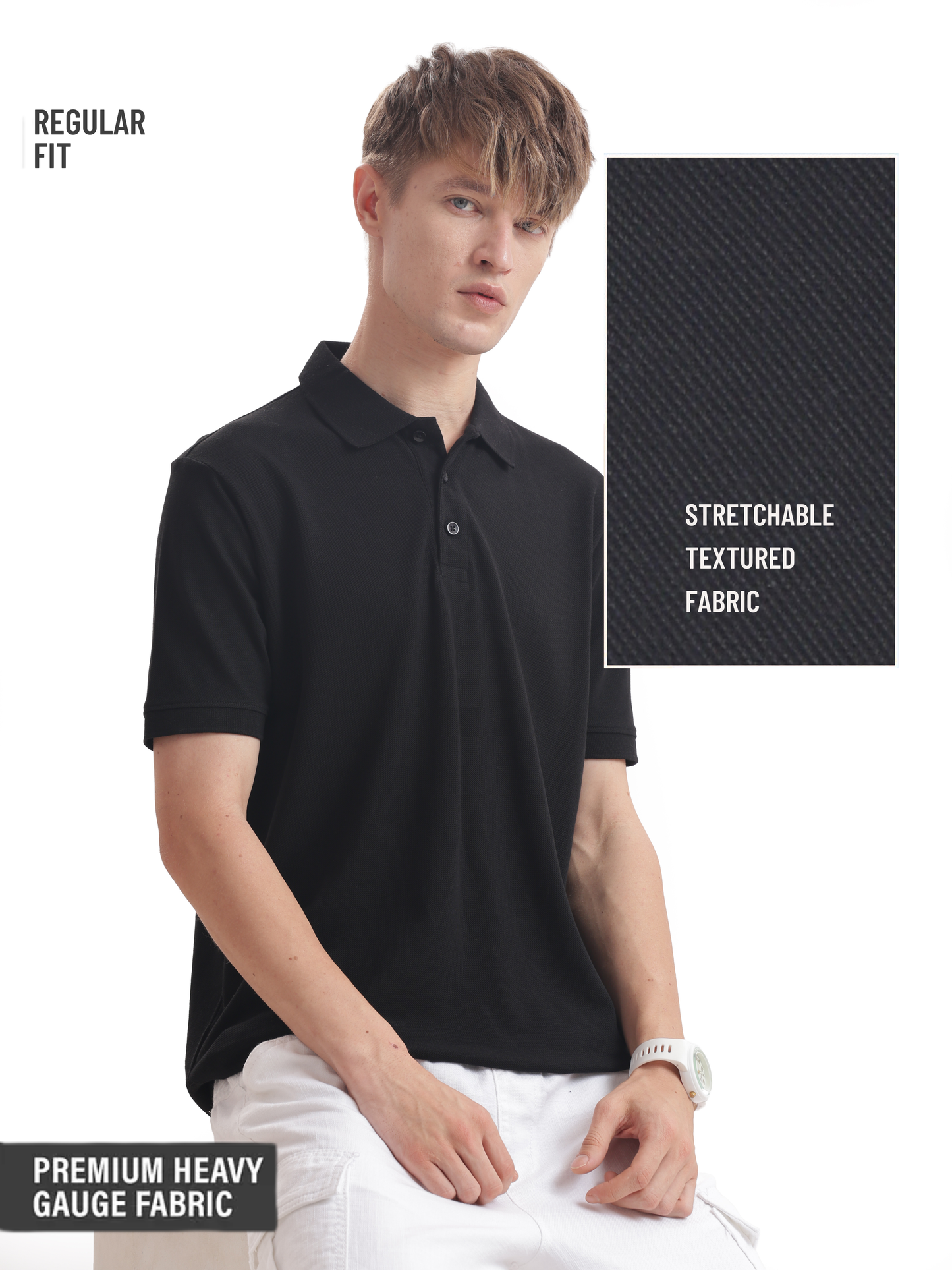 Solid : Black Polo