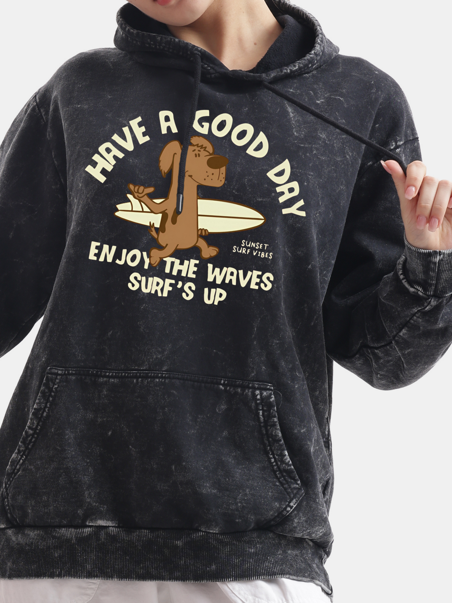 Sunset Surf Vibes With Little Dog